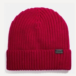 Coach Rib Knit Merino Wool Hat